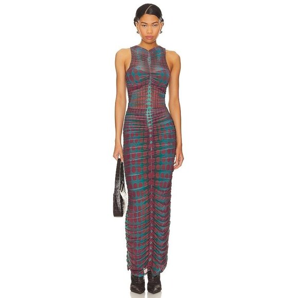 AFRM Peyton Maxi Dress in Cyber Optic Dot - Picture 1 of 3